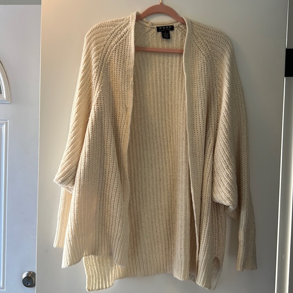 Womens white cable knit sweater